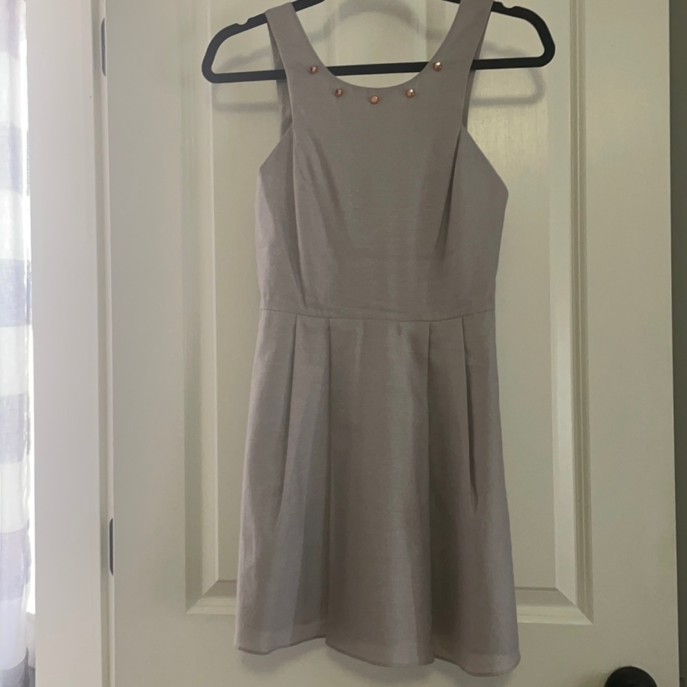 Grey Dress with bronze studs